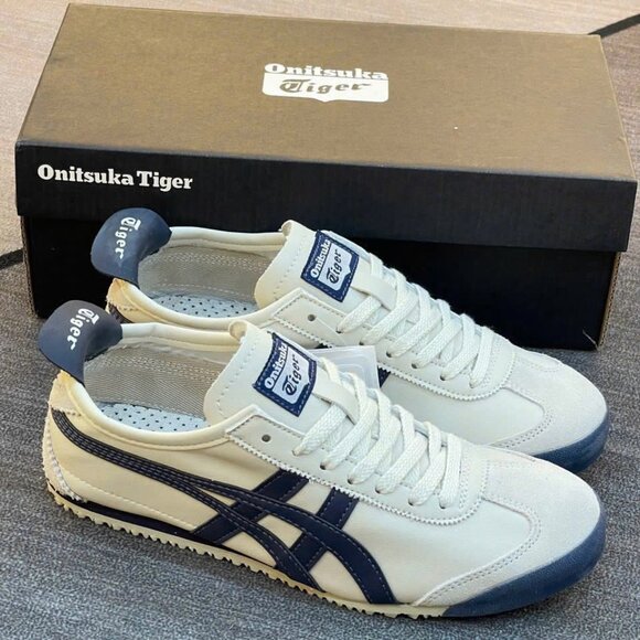 Onitsuka Tiger by Asics Mexico 66 Cream and Navy Sneakers Fashion❤️🎉🎉🎉🎉 - Picture 3 of 6